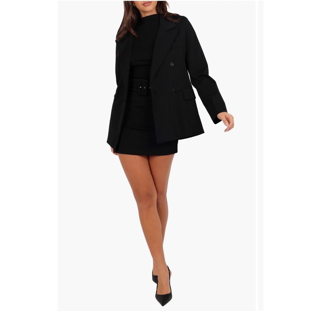 Petal & Pup Juliette Black Double Breasted Blazer Jacket US 6 S Professional